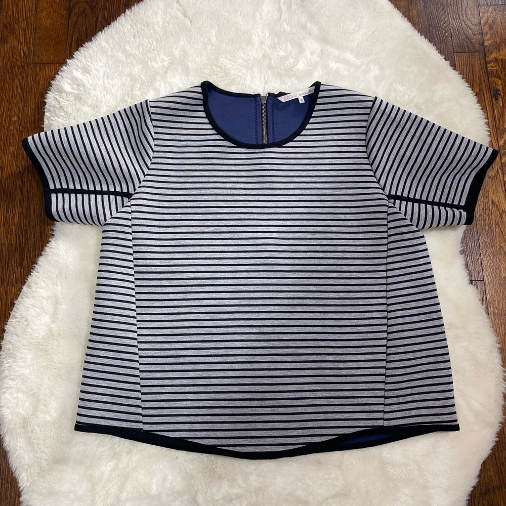Rachel Rachel Roy Stripe Expose Zipper Back Top Size XL